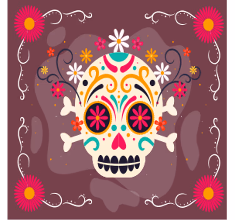 Dessous de verre halloween motif de crânes colorés - TenStickers