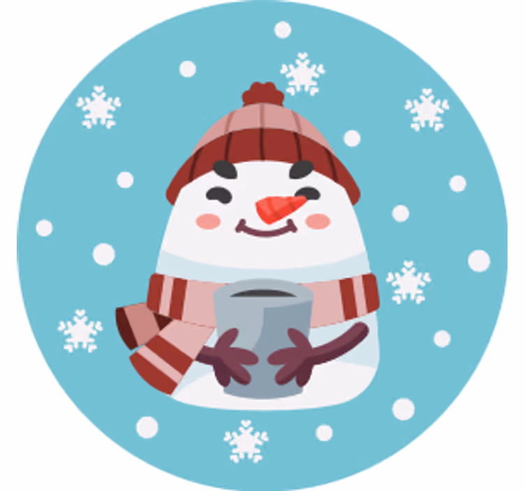 Dessous de verre noël bonhomme de neige avec tasse - TenStickers
