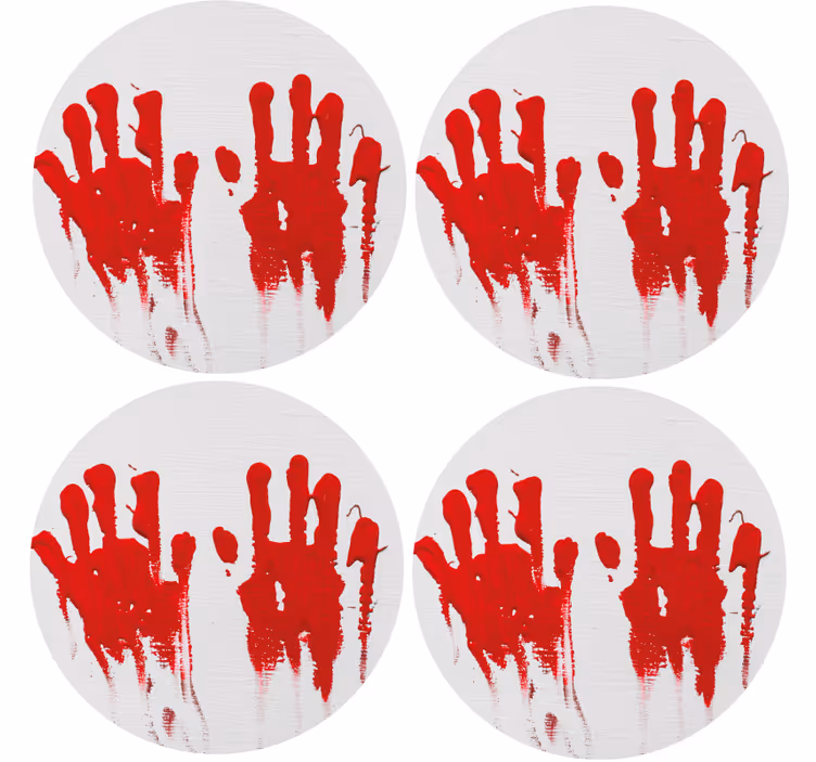 Dessous de verre halloween motif de mains rouges - TenStickers