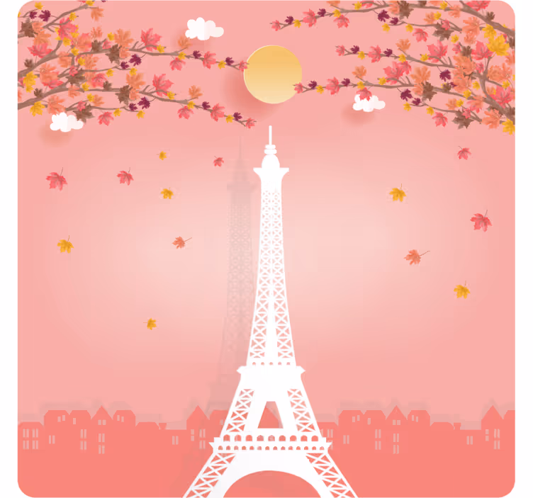 Dessous de verre moderne scène d'automne tour eiffel - TenStickers