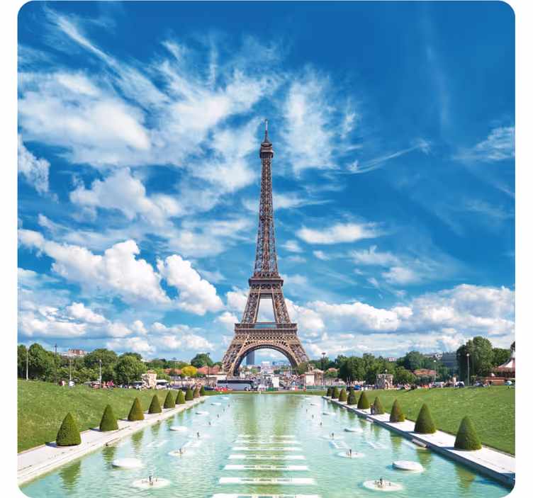Dessous de verre moderne paysage de la tour eiffel - TenStickers