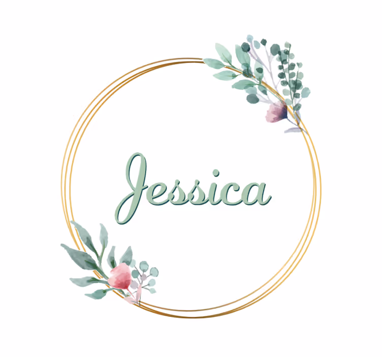 Dessous de verre personnalisable avec nom floral - TenStickers