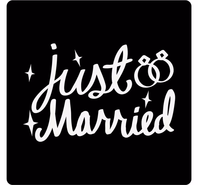 Dessous de verre mariage célébration des mariés - TenStickers