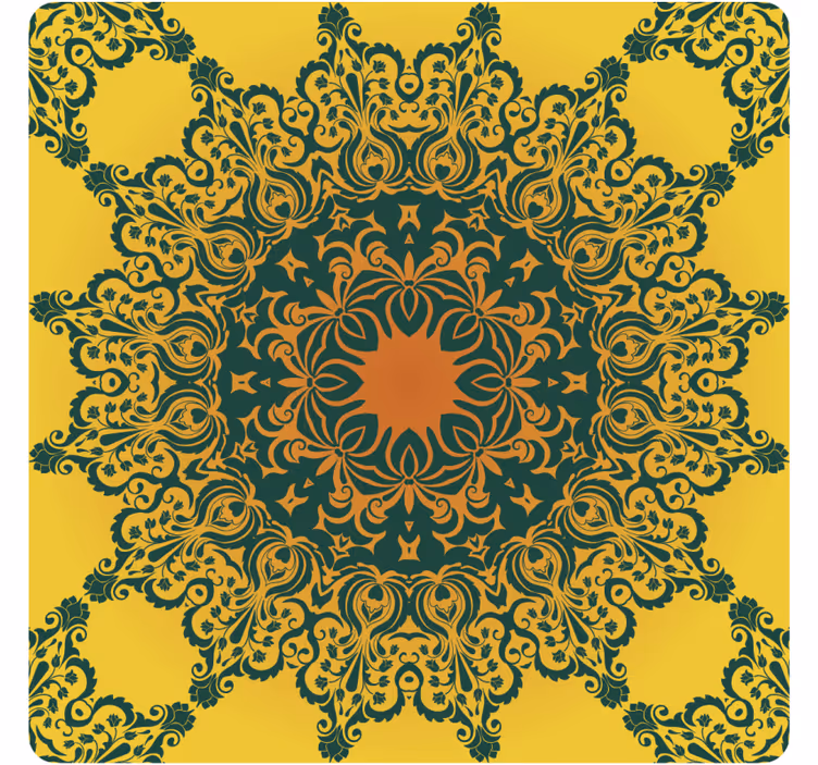 Dessous de verre motif orné jaune - TenStickers