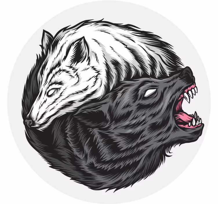 Dessous de verre geek têtes de loup contrastées - TenStickers