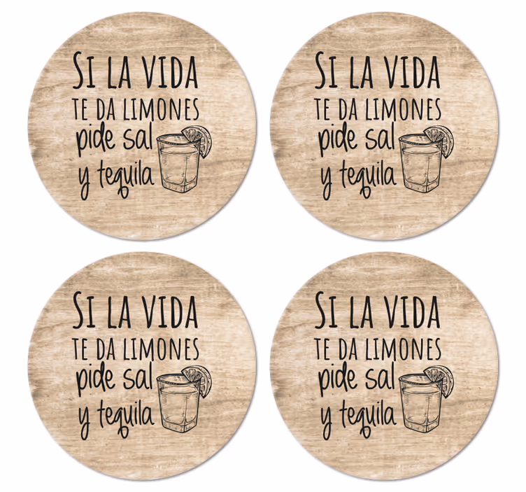 Dessous de verre citation savourez les moments de la vie - TenStickers