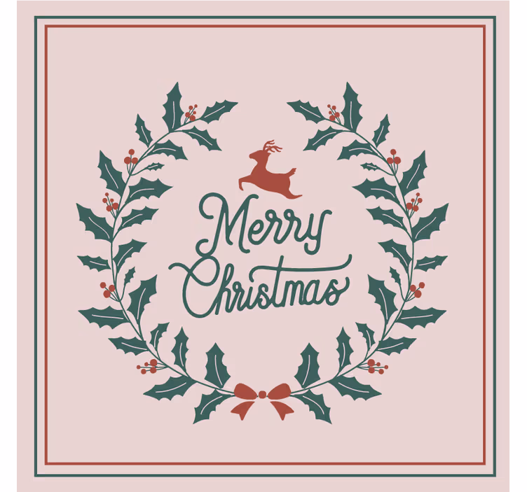 Dessous de verre noël couronne de houx renne - TenStickers