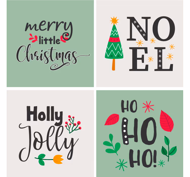 Dessous de verre noël elfa ho ho graphique - TenStickers