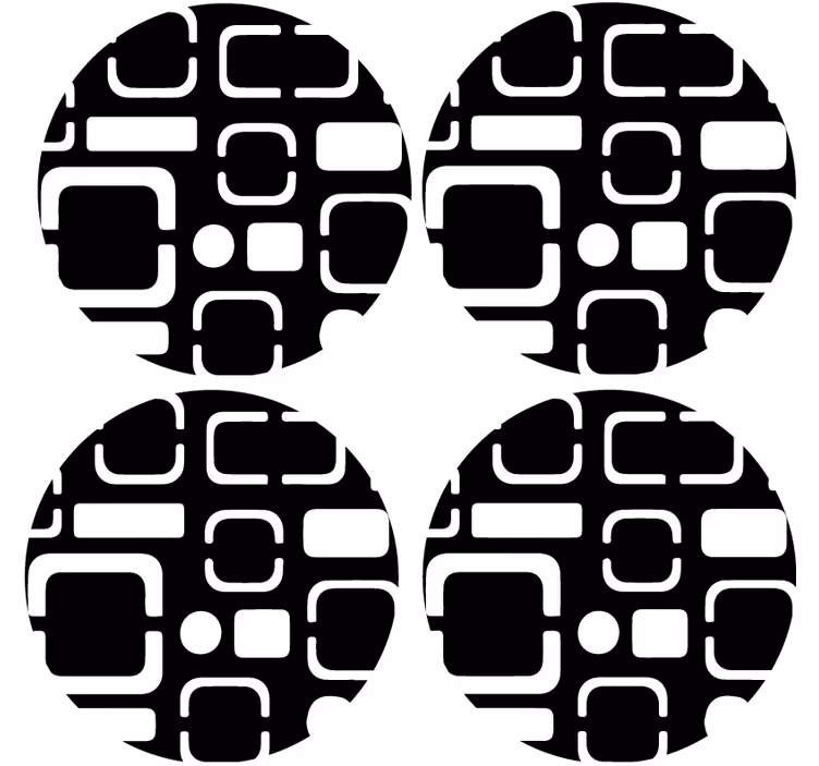 Dessous de verre motifs géométriques noirs - TenStickers