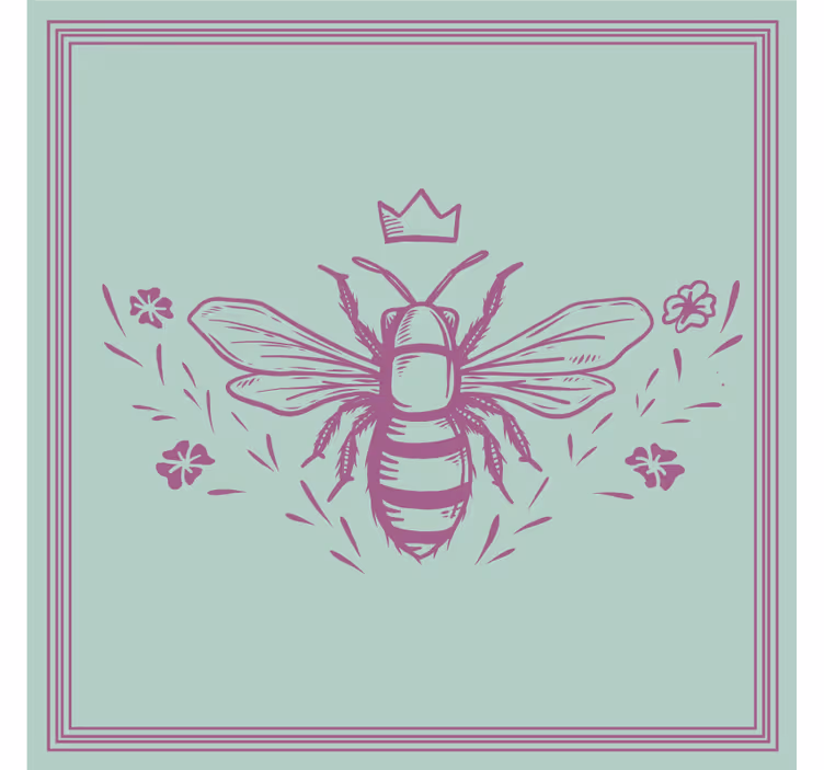 Dessous de verre geek abeille avec couronne - TenStickers