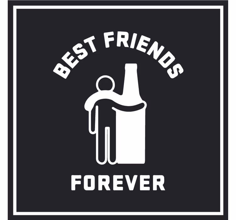 Dessous de verre bière meilleurs amis et bière - TenStickers