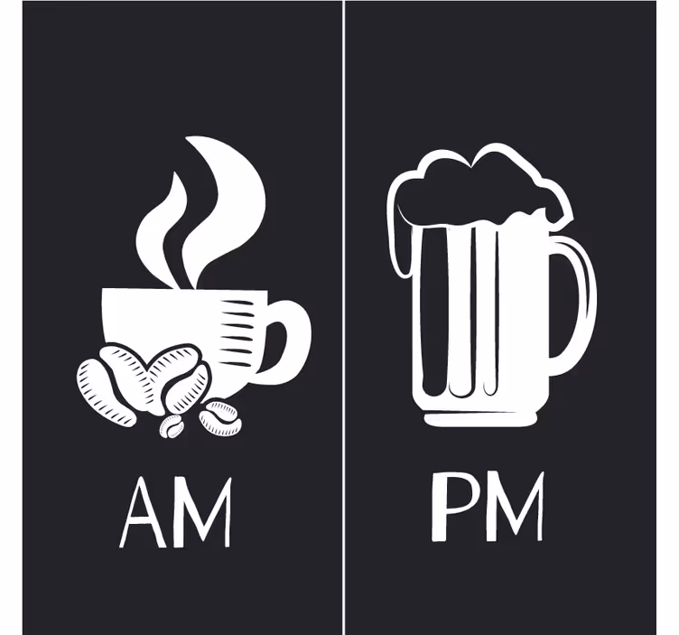 Dessous de verre citation café du matin bière du soir - TenStickers