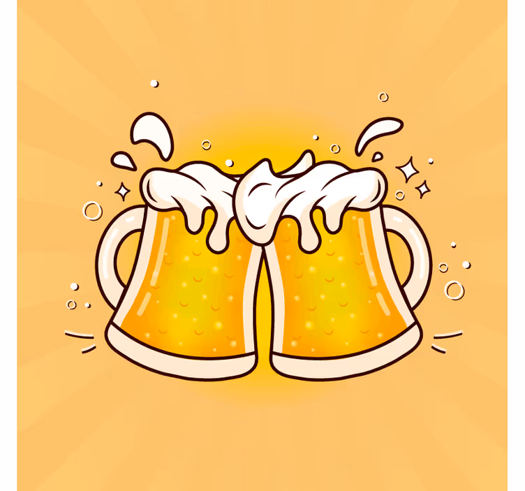 Dessous de verre bière À votre santé avec des mugs - TenStickers