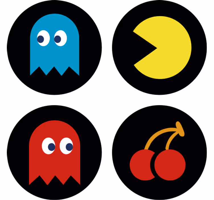 Dessous de verre geek icônes rétro colorées - TenStickers