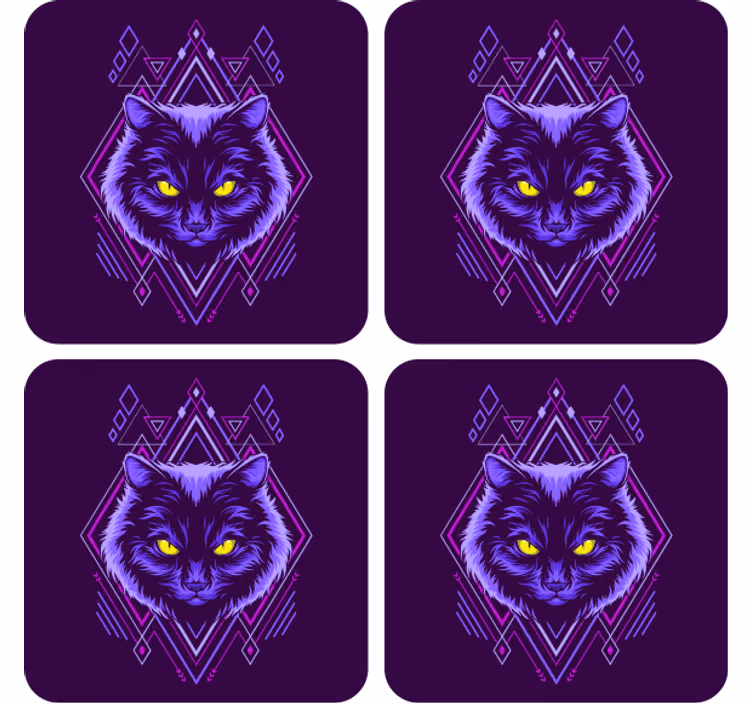 Dessous de verre geek illustration de chat élégant - TenStickers