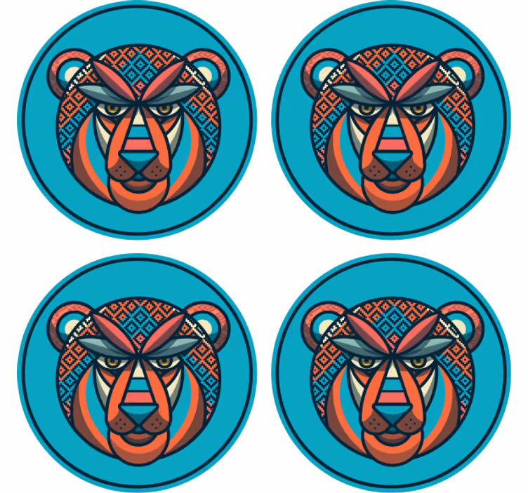 Dessous de verre moderne motif animal tribal - TenStickers