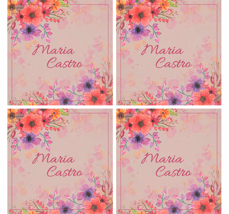 Dessous de verre personnalisable floral - TenStickers
