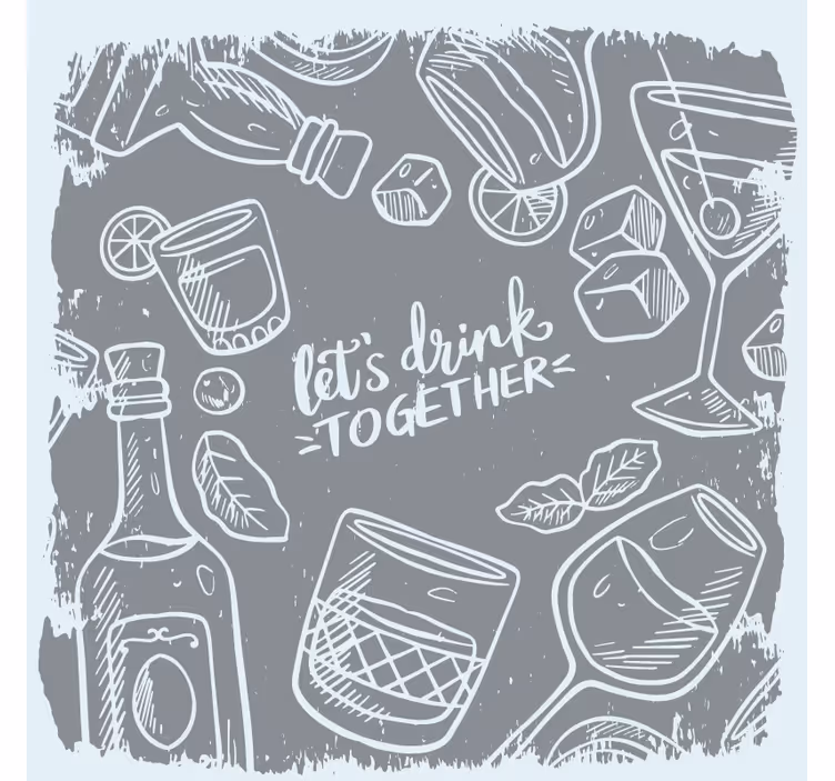 Dessous de verre bière cocktails et verrerie - TenStickers