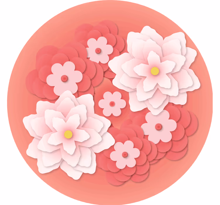 Dessous de verre geek arrangement floral superposé - TenStickers