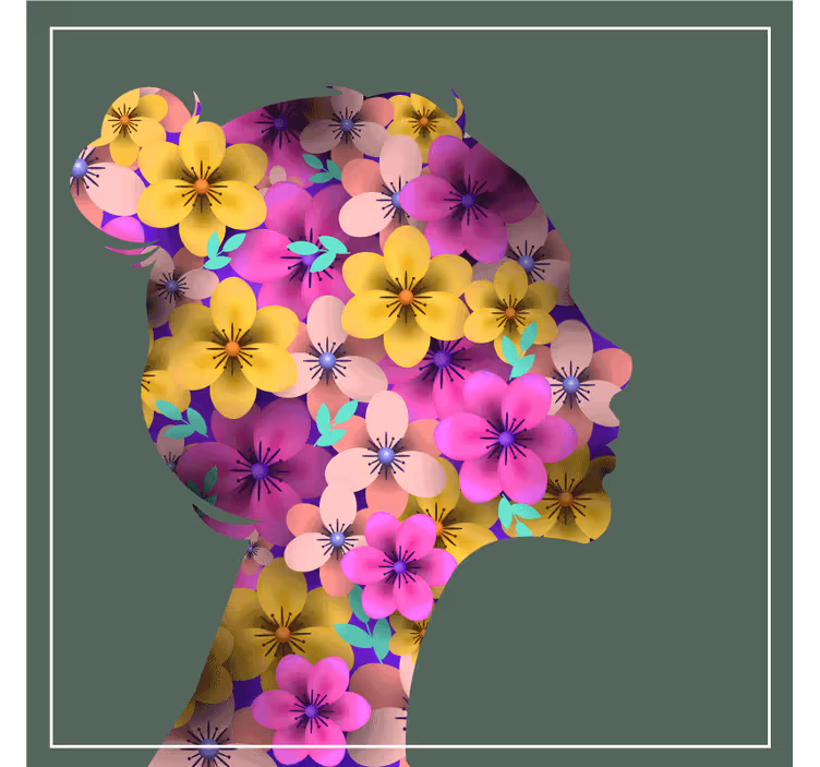 Dessous de verre moderne silhouette florale élégante - TenStickers