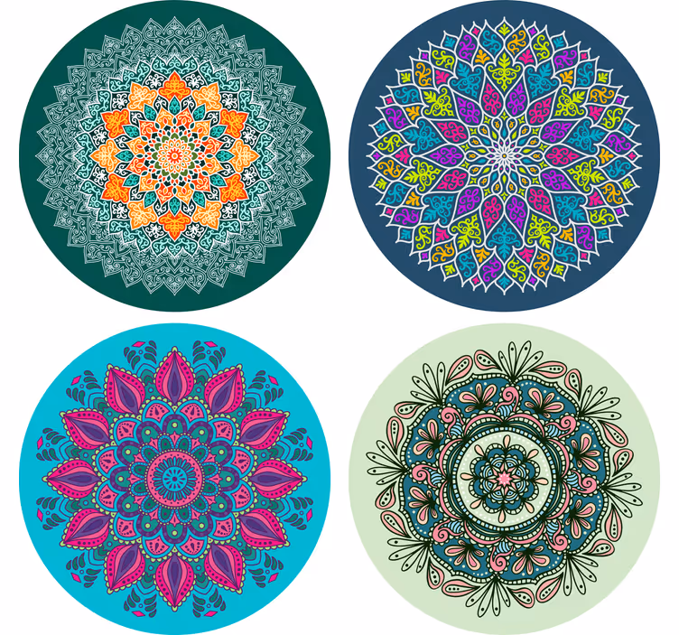 Dessous de verre motifs mandala élaborés - TenStickers
