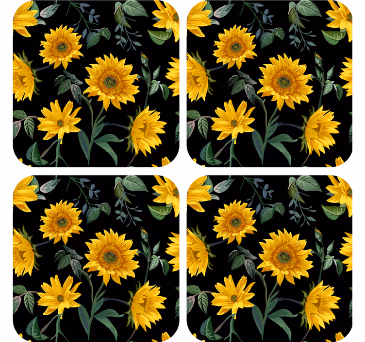 Dessous de verre moderne motif floral tournesol - TenStickers