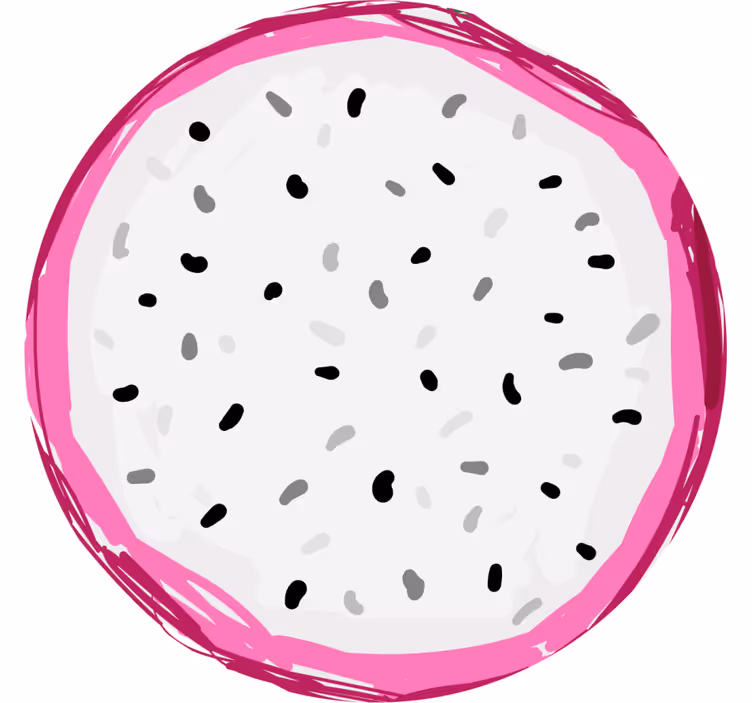 Dessous de verre geek tranche colorée de fruit du dragon - TenStickers