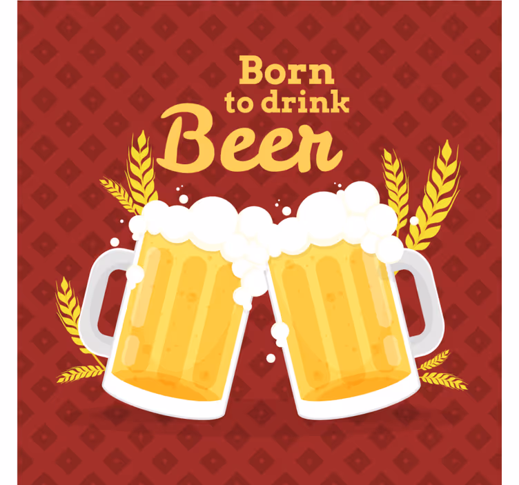 Dessous de verre bière santé avec bières - TenStickers