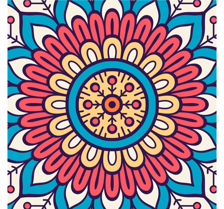 Dessous de verre motif floral circulaire - TenStickers