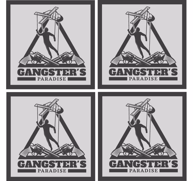 Dessous de verre bière illustration thème gangster - TenStickers