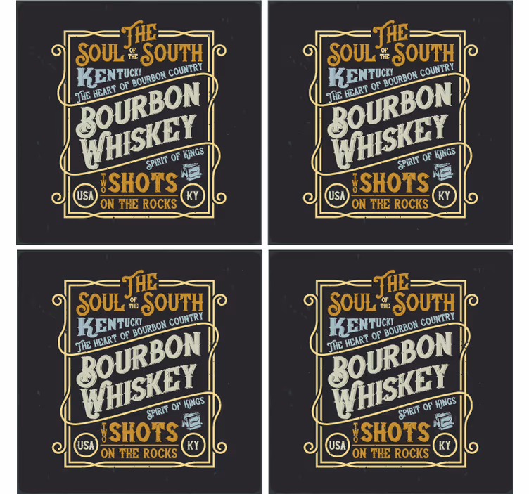 Dessous de verre citation bourbon whiskey Âmes - TenStickers