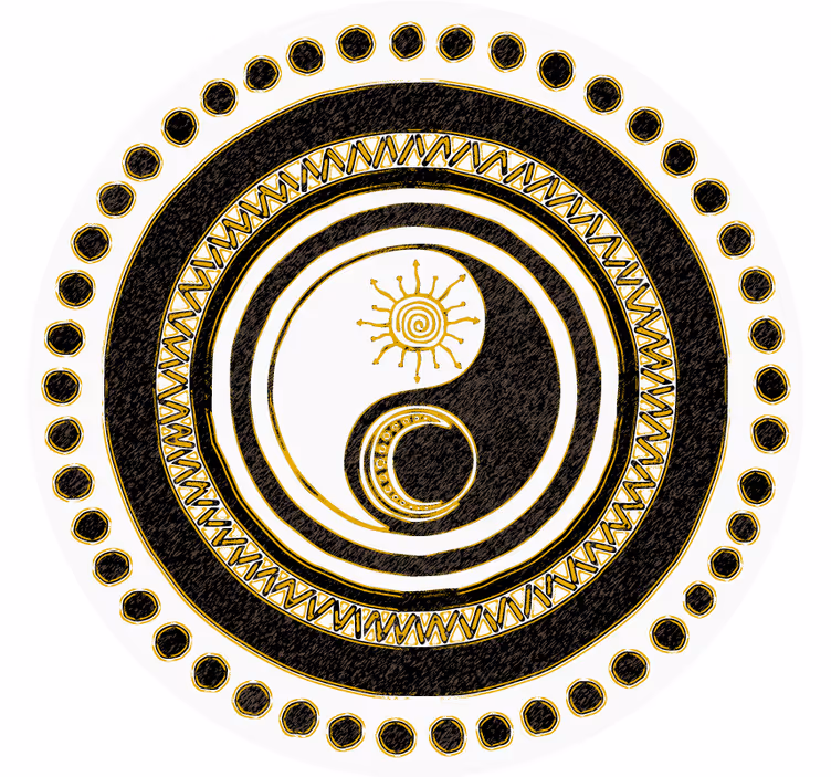 Dessous de verre geek motif circulaire yin yang - TenStickers