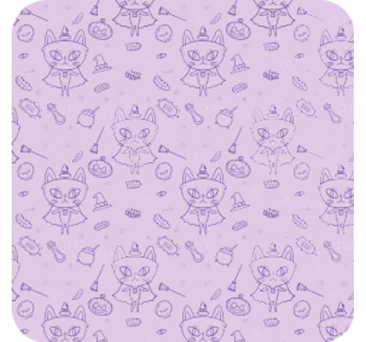 Dessous de verre halloween Éléments de chat fantaisie - TenStickers