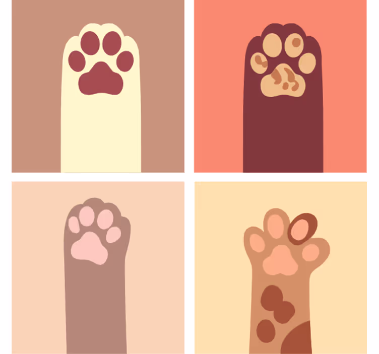 Dessous de verre geek motifs empreintes de pattes - TenStickers