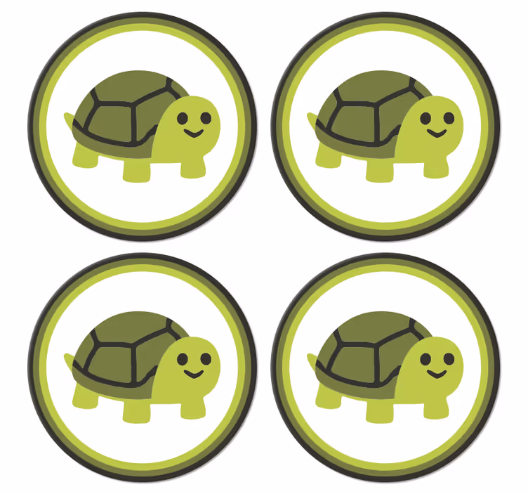 Dessous de verre geek tortue souriante graphique - TenStickers