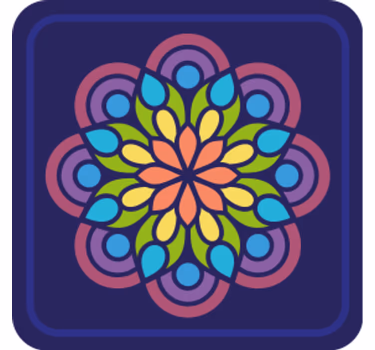 Dessous de verre motif floral coloré - TenStickers