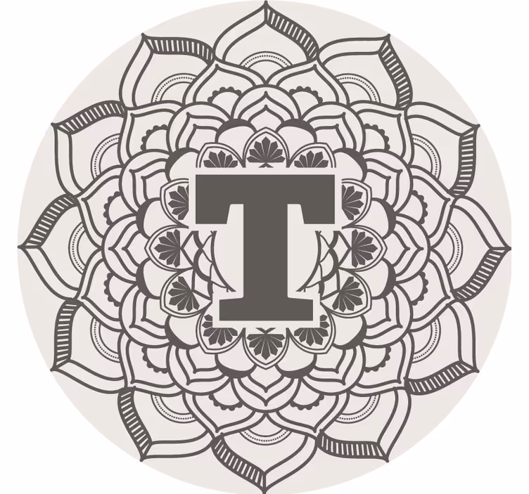 Dessous de verre bière monogramme floral - TenStickers