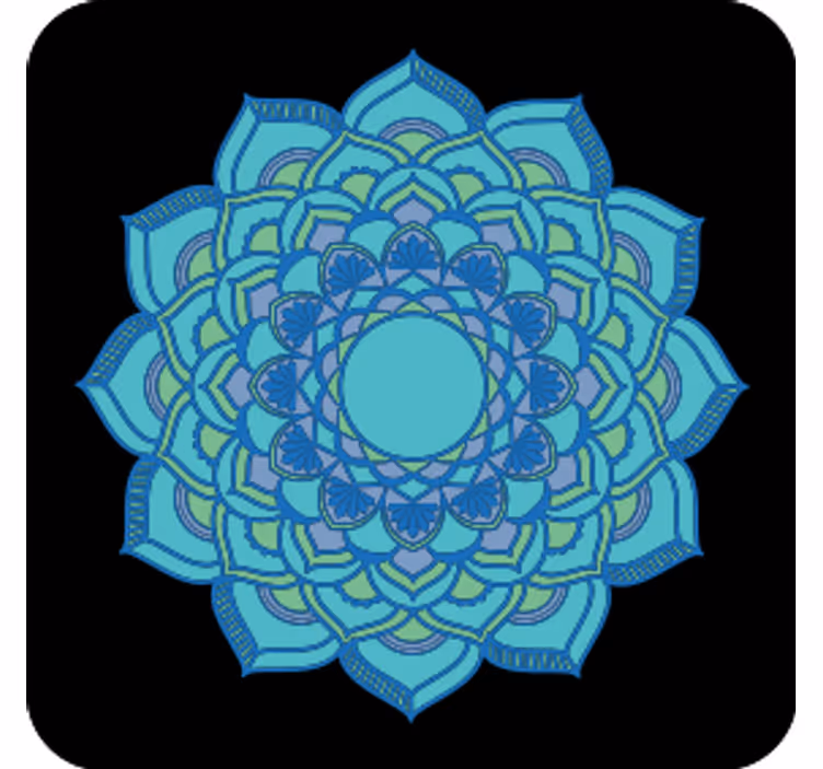 Dessous de verre fleuris bleus intriqués - TenStickers