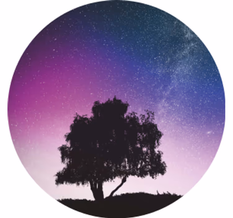 Dessous de verre moderne arbre de nuit Étoilée - TenStickers