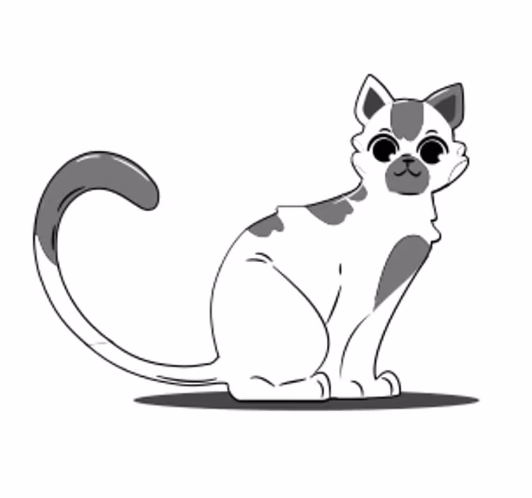 Dessous de verre moderne figurine de chat mignon - TenStickers