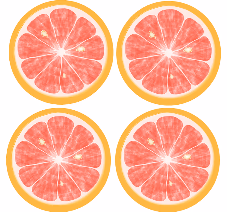 Dessous de verre geek motif tranche d'agrumes - TenStickers
