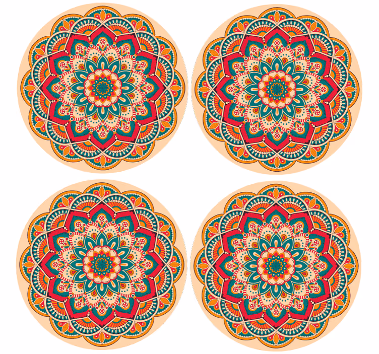 Dessous de verre moderne en forme ronde mandala - TenStickers