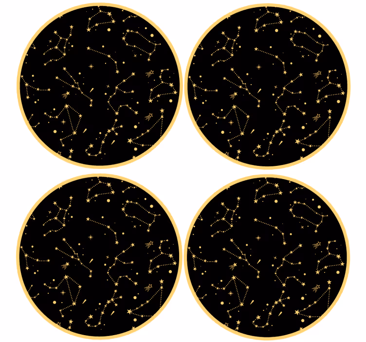Dessous de verre geek éléments de motif céleste - TenStickers