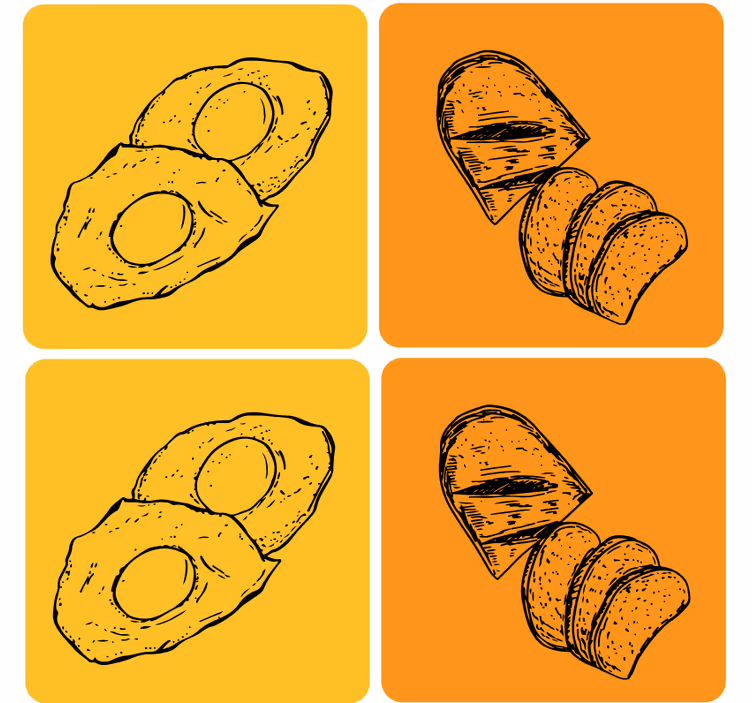 Dessous de verre moderne avocat et pain tranché - TenStickers