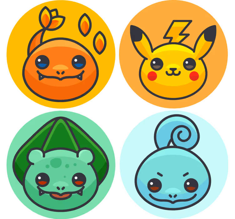 Dessous de verre geek personnages de dessin animé mignons - TenStickers