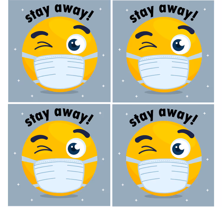 Dessous de verre Émoji clin d'œil avec masque - TenStickers