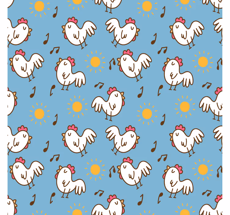 Dessous de verre moderne poules joyeuses et soleil - TenStickers