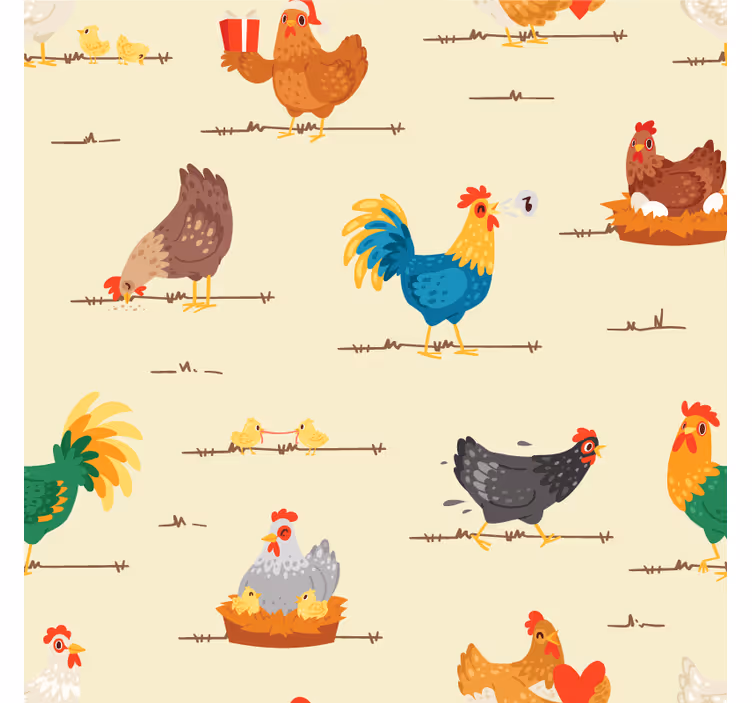 Dessous de verre moderne animaux de ferme colorés - TenStickers