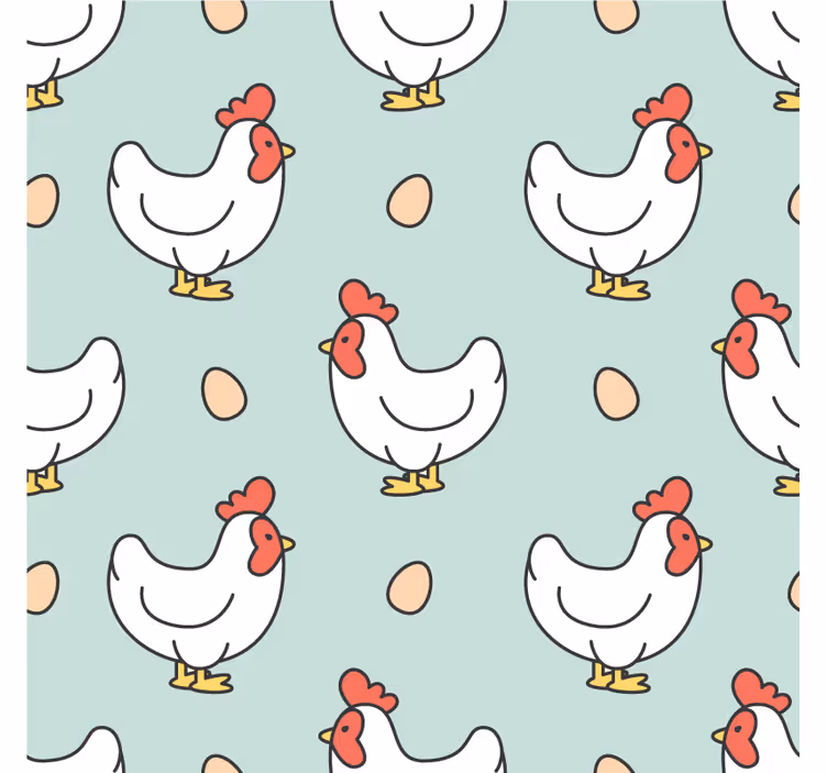 Dessous de verre moderne motif poules et œufs - TenStickers