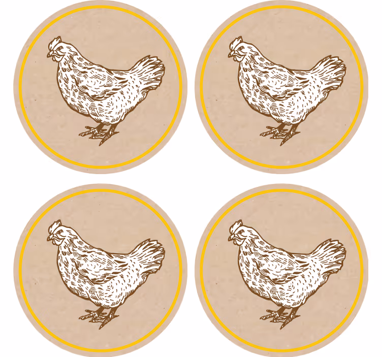 Dessous de verre vintage motif poule charmante - TenStickers